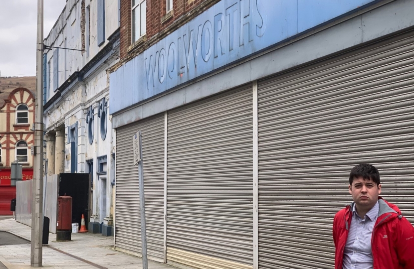 The long derelict Woolworths store on Porth High street.